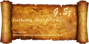 Galbavy Szilárd névjegykártya
